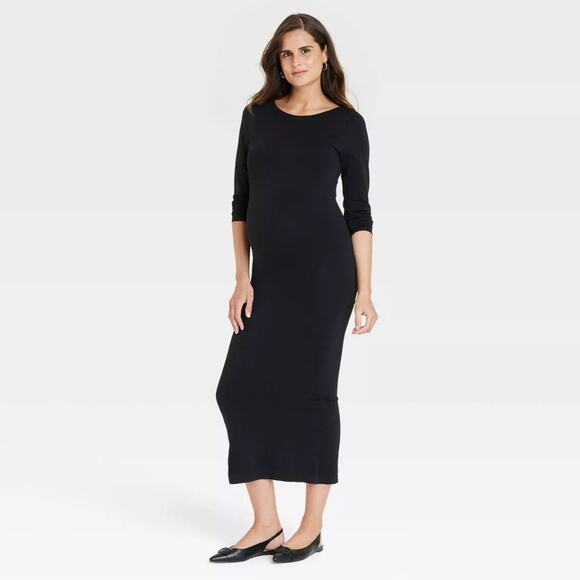 Isabel Maternity by Ingrid Isabel Long Sleeve Seamless Jersey Maternity Dress L - Picture 1 of 5